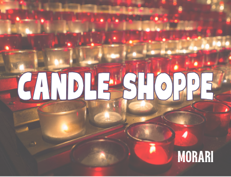 Candle Shoppe -  An Apple-Scented Candle, Wood Smoke, Oatmeal, Cream, Praline, Vanilla