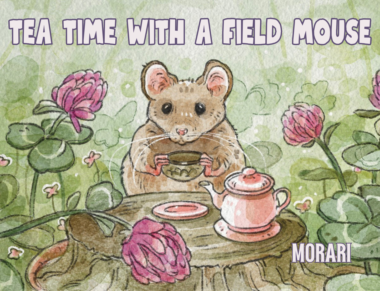 Tea Time With a Field Mouse - Clover, Cherry Blossom, Heliotrope, Matcha Powder, Green Tea, Vanilla Frosting